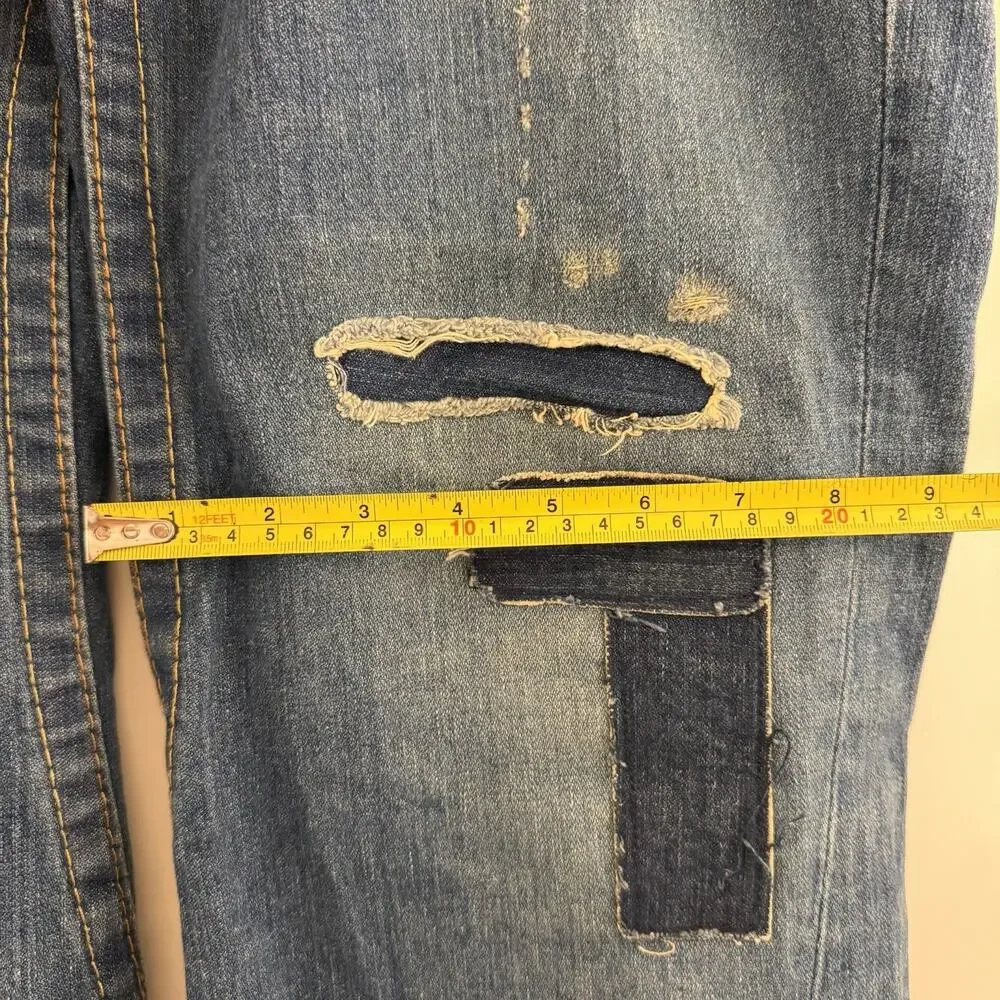 True Religion Joey Distressed Patchwork Flare Jeans Mens 33x33 Vintage Y2K
